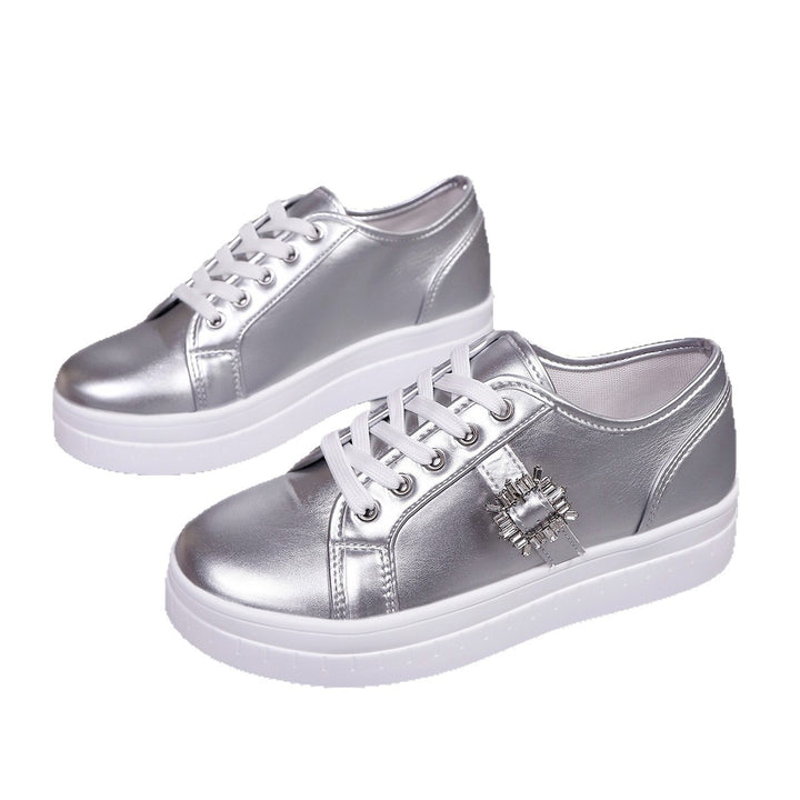 Damen  Plateau-Sneaker mit dekorativer Strass-Brosche und gepolstertem Komfortfußbett Drune