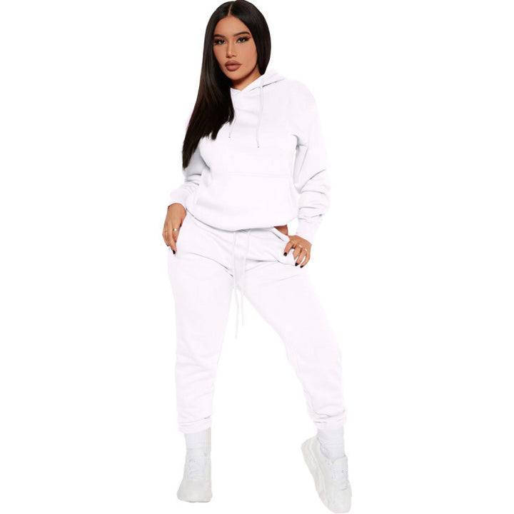 Damen nan zweiteiliges Lounge-Set mit Kapuzenpullover und High-Waist Jogginghose aus weichem French Terry Drune