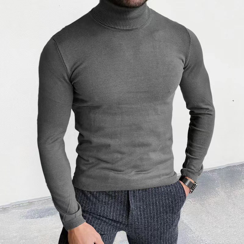 Herren nan Slim-Fit Rollkragenpullover aus Feinstrick mit geripptem Stehkragen und elastischem Bund Drune