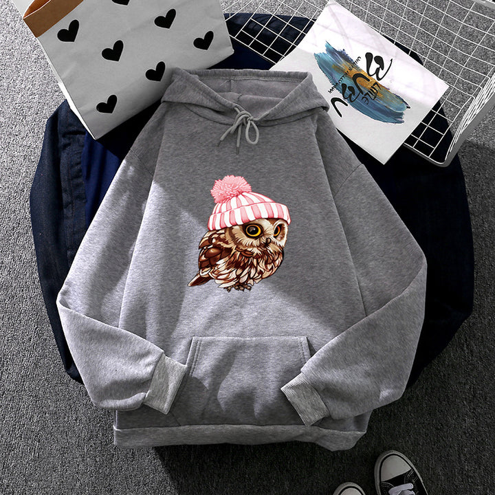 Damen nan lässiger Oversize Kapuzenpullover mit Herz‑und‑Pfotenprint, Kordelzug und gerippten Bündchen Drune
