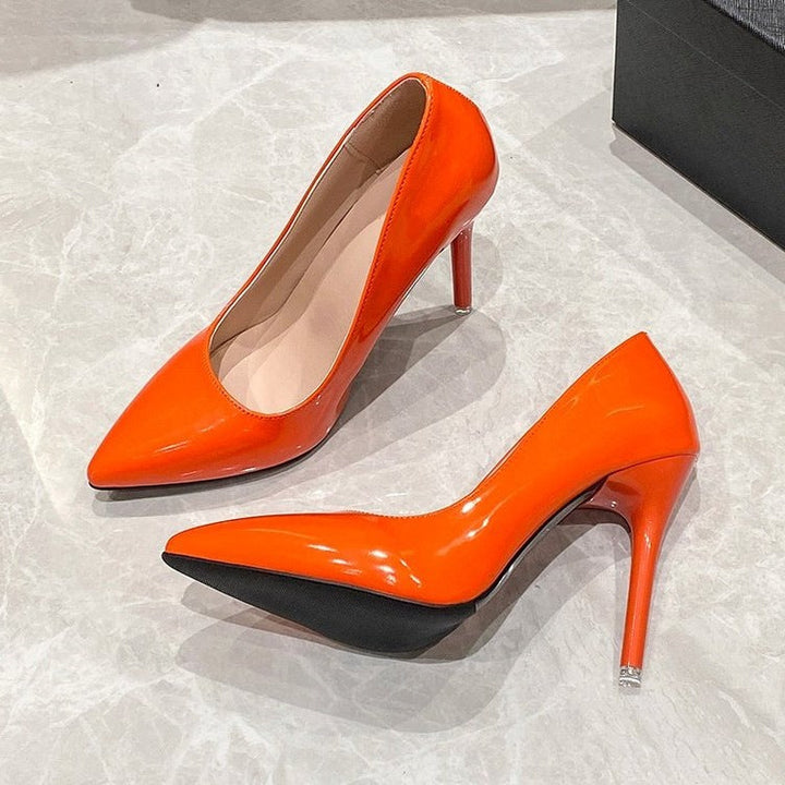 Damen elegante stiletto Pumps mit hochglänzender Oberfläche Drune