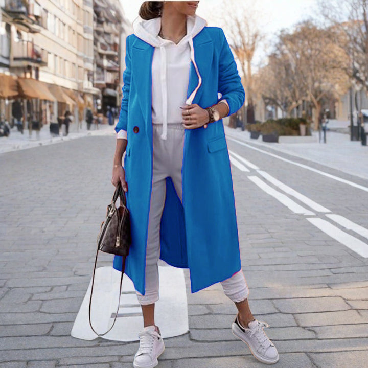 Damen eleganter trenchcoat mit Kapuze Drune