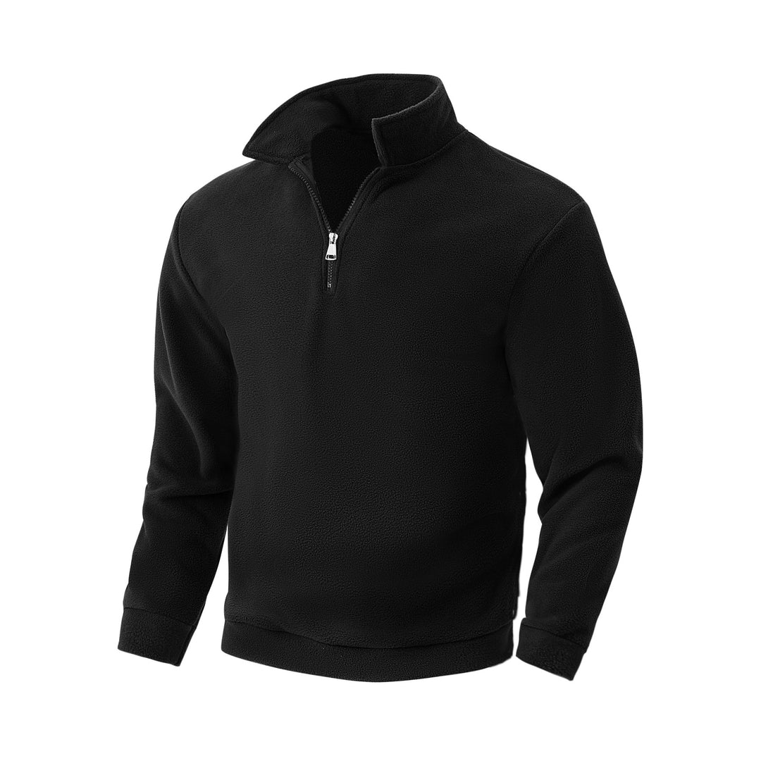 Herren Fleece-Halbzip-Pullover mit Stehkragen, weichem Teddy-Fleece und elastischen Bündchen Drune