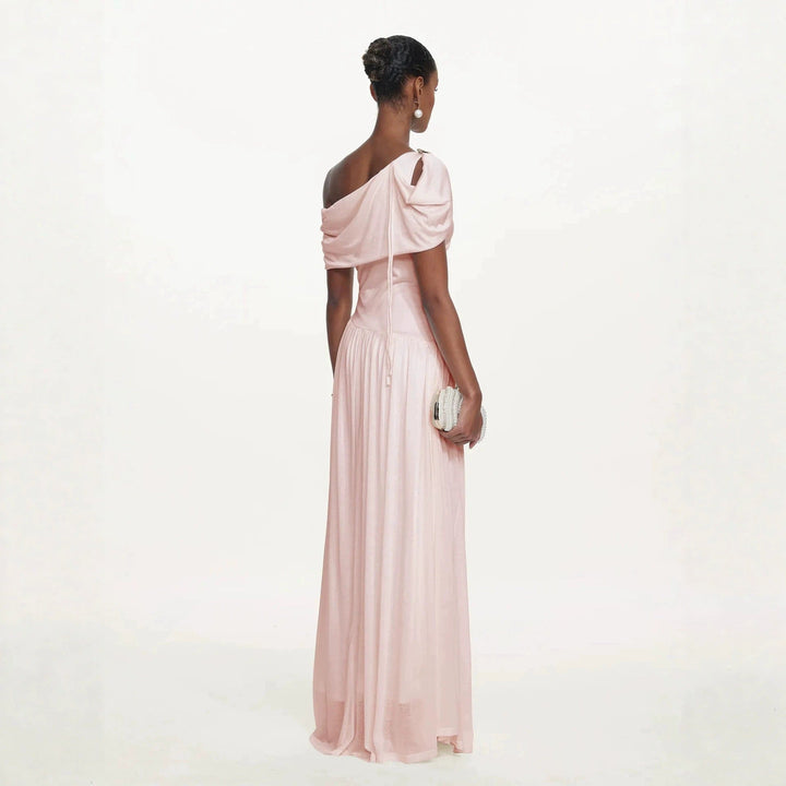 Damen Elegantes One-Shoulder Maxikleid mit fließendem Schnitt Drune