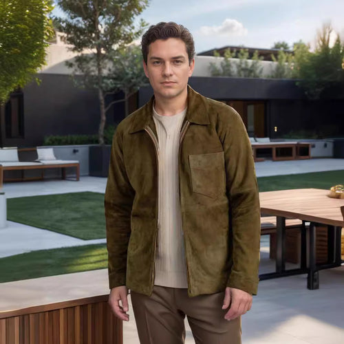 Herren Suede-Jacke im minimalistischen Design Drune