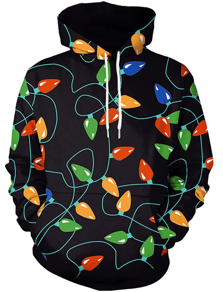 Damen Lustiger Kapuzenpullover mit weihnachtlichem DJ-Motiv Drune