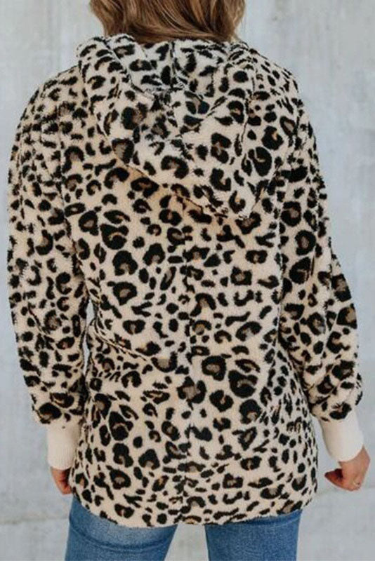 Drune | Entscheidungen Brauner Leopard Teddy Mantel
