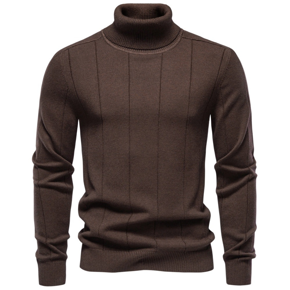 Herren Rollkragenpullover aus hochwertigem Feinstrick mit vertikaler Strukturnaht Drune