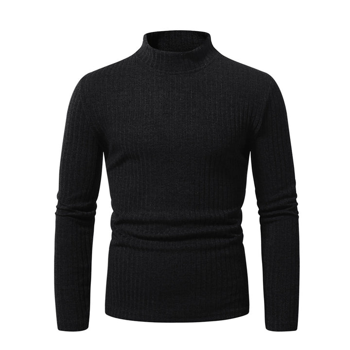 Herren Enganliegender Mockneck-Feinstrickpullover mit Rippstruktur und thermoregulierender Qualität Drune