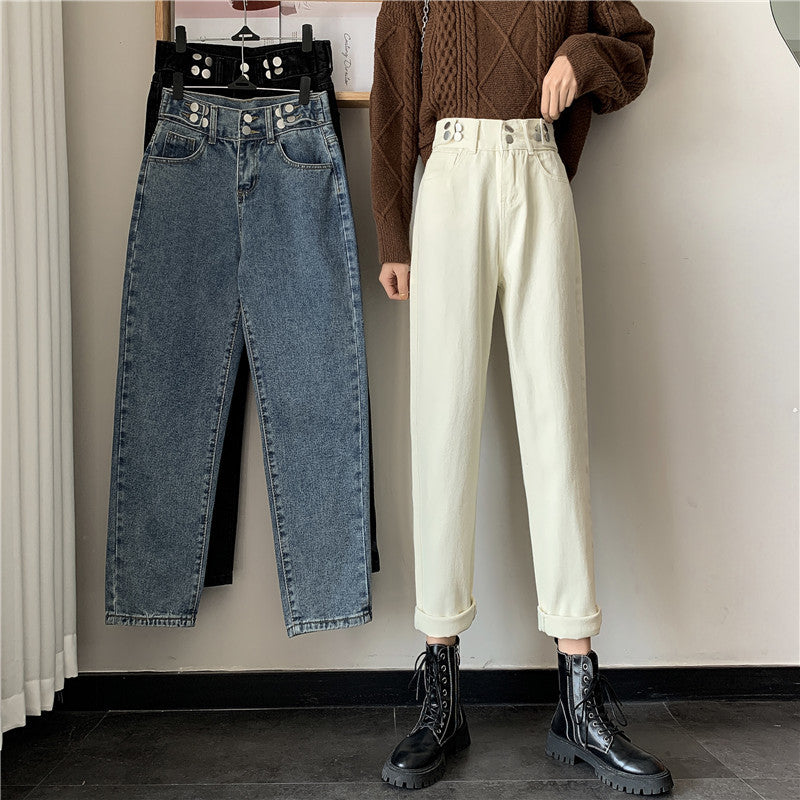 Damen Hochtaillierte Chinohose mit seitlichen Taschen Drune