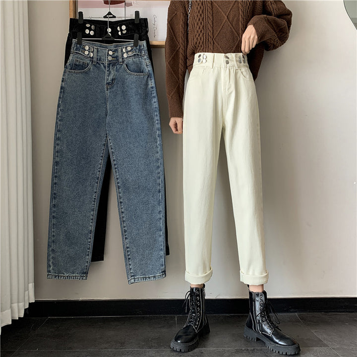 Damen Hochtaillierte Chinohose mit seitlichen Taschen Drune