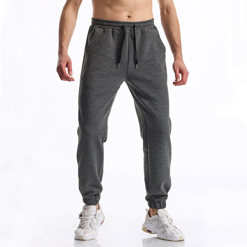 Herren Texturierte Jogginghose mit elastischem Bund, Tunnelzug und gebündeltem Beinabschluss Drune