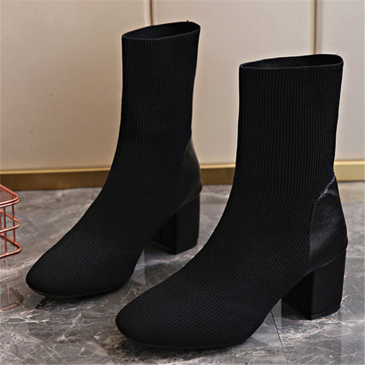 Damen Modische Stiefeletten aus Strick Drune
