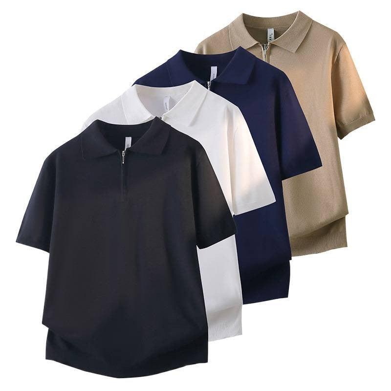 Damen Kurzarm Poloshirt mit Reißverschluss Drune