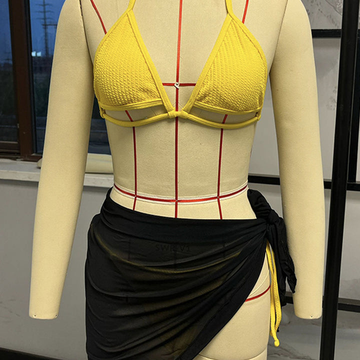 Damen Triangel-Bikini mit modischem Wickelrock Drune