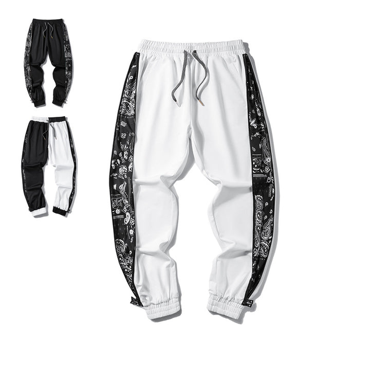 Herren Locker geschnittene Streetstyle Jogginghose mit Bandana‑Seiteneinsatz und elastischem Saum Drune