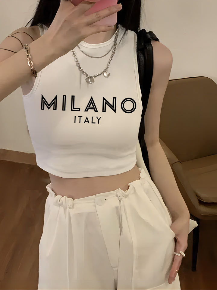 Damen Crop-Top mit kreativem Spruch und lässigem Schnitt Drune