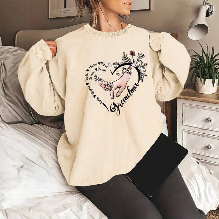 Damen entspannter Pullover mit Blumenmotiven Drune