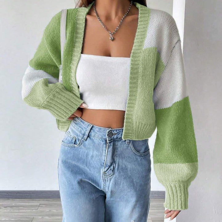 Damen Grobstrick-Cardigan mit ballonförmigen Ärmeln und modischem Design Drune