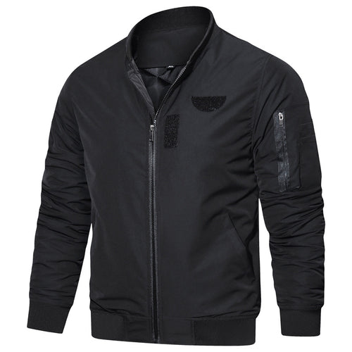 Herren leichter Nylon‑Bomber mit minimalistischem Stehkragen, Ärmel‑Organizer und windabweisender Shell Drune