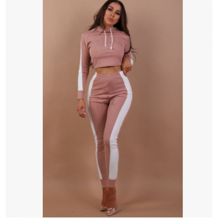 Damen Sportliches Set mit cropped Hoodie und leggings Drune