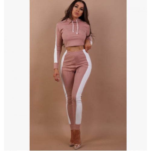 Damen Sportliches Set mit cropped Hoodie und leggings Drune