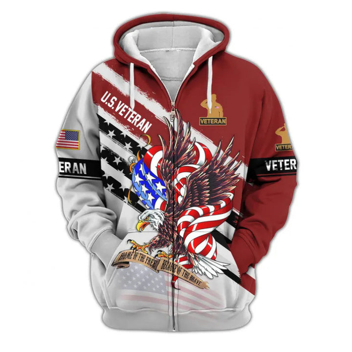 Herren Kapuzensweater mit amerikanischem Veteranenmotiv Drune