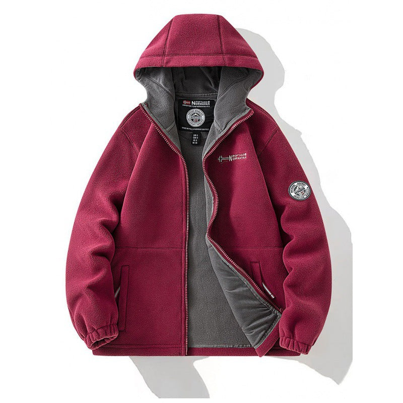 Herren Fleecejacke mit Kapuze Drune