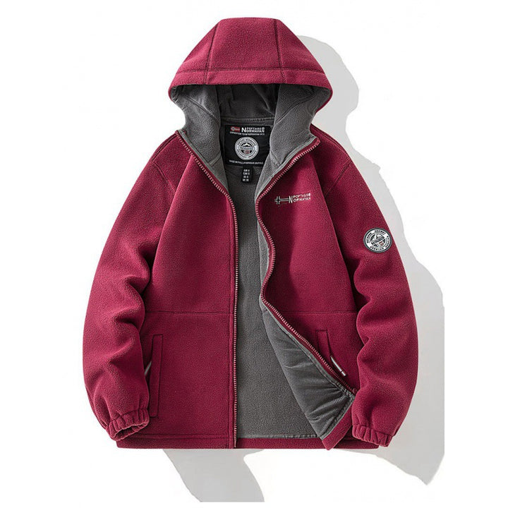 Herren Fleecejacke mit Kapuze Drune