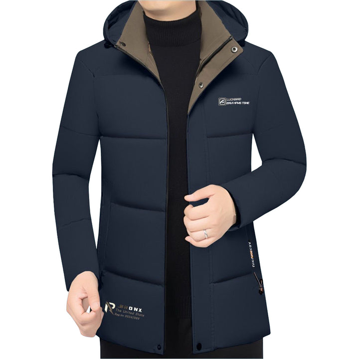 Herren Wattierte Stehkragenjacke mit wasserabweisender Oberfläche und Reißverschlusstaschen Drune