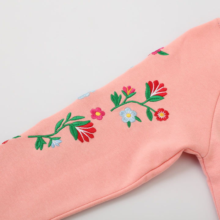 Damen Sweatshirt mit lebhaften Blumenstickereien Drune