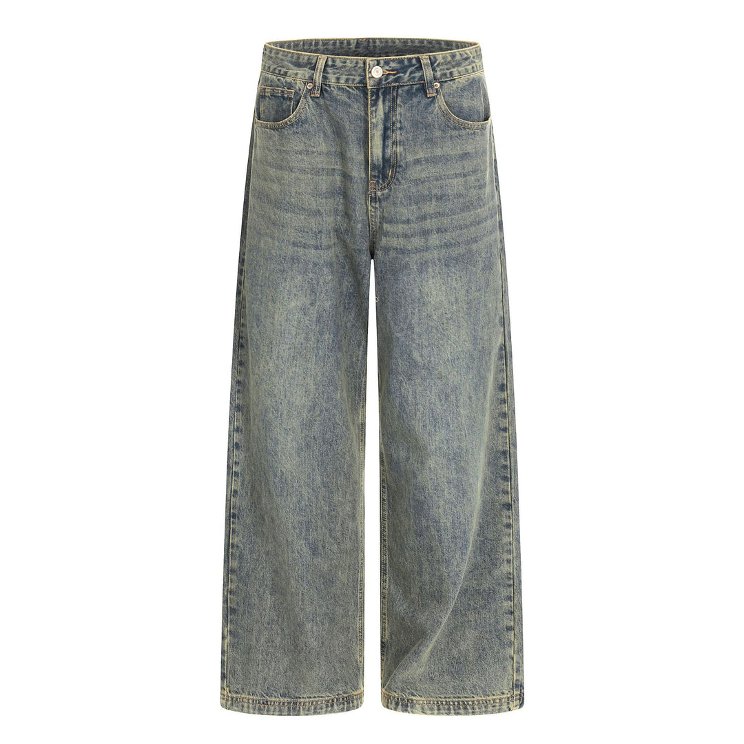 Damen Hochtaillierte Cropped-Denim‑Culotte mit weitem Bein und Used‑Finish Drune