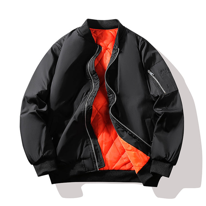 Herren Technische Bomberjacke im Flight‑Stil mit kontrastierendem Innenfutter Drune