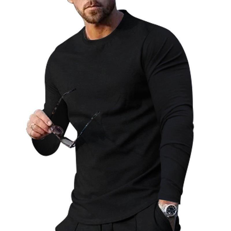 Herren langärmliges T-Shirt mit modischem Schnitt und hochwertigem Baumwollmix Drune
