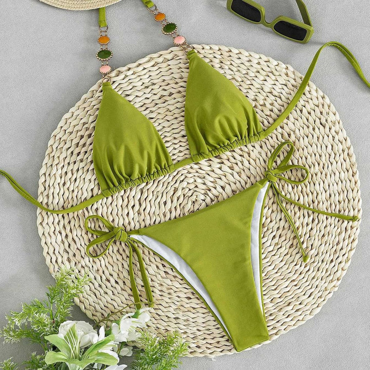 Damen Triangel-Bikini mit einzigartigen Schmuckdetails Drune