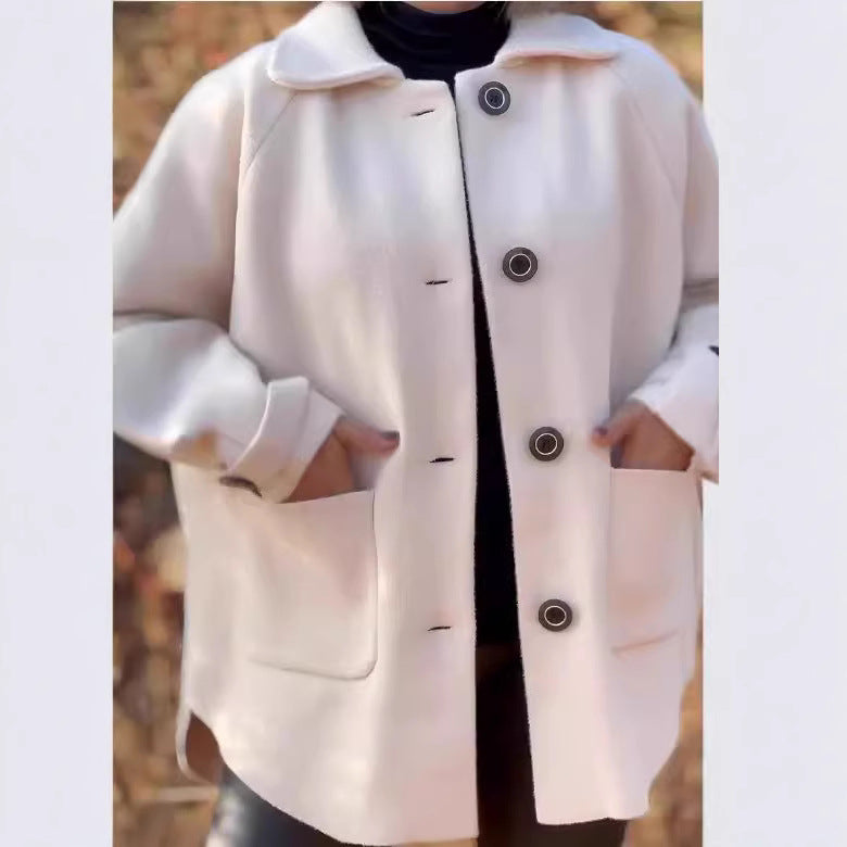 Damen weiche Wolljacke mit Schulterpasse und Knopfdetails Drune