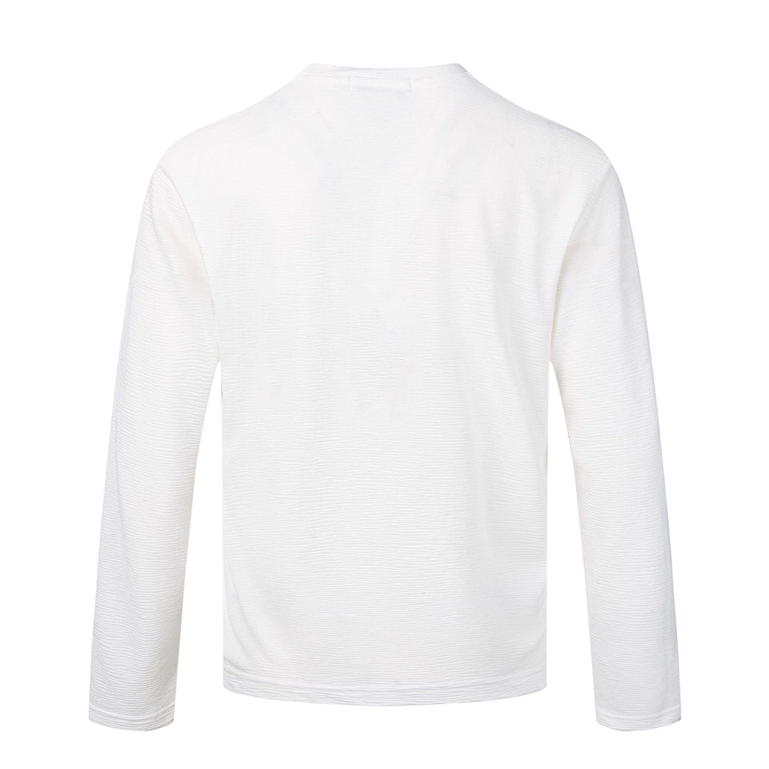 Damen Feinstrukturiertes Langarmshirt mit Rundhalsausschnitt und filigranem Grafikprint Drune
