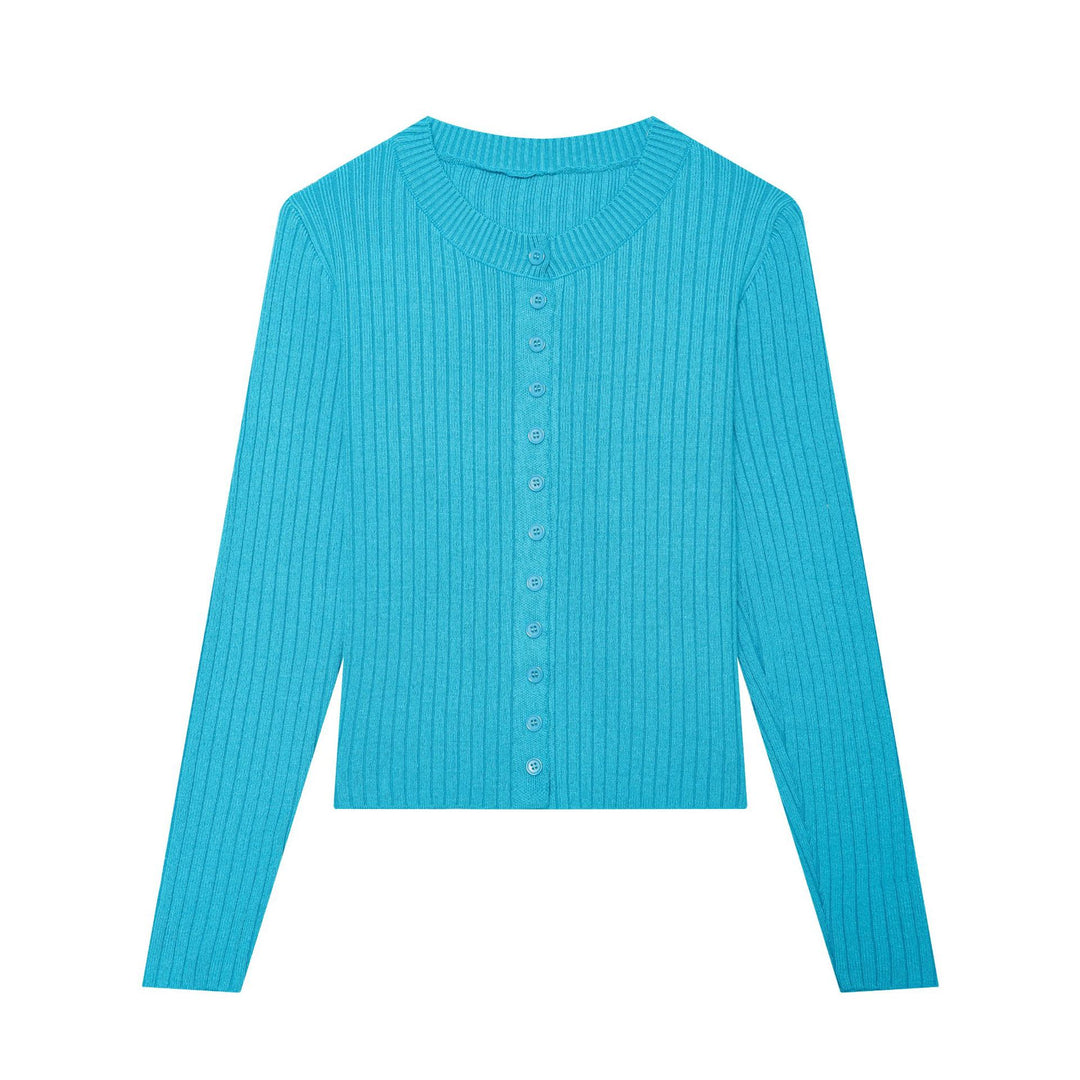 Damen Feinstrick‑Cardigan mit Rippstruktur und durchgehender Knopfleiste Drune
