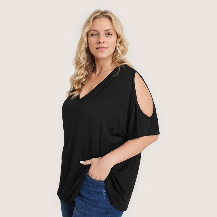 Damen Oversized T-Shirt mit Schulterauschnitten Drune
