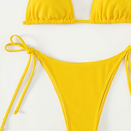 Damen Triangel-Bikini mit dekorativen Schnürdetails Drune