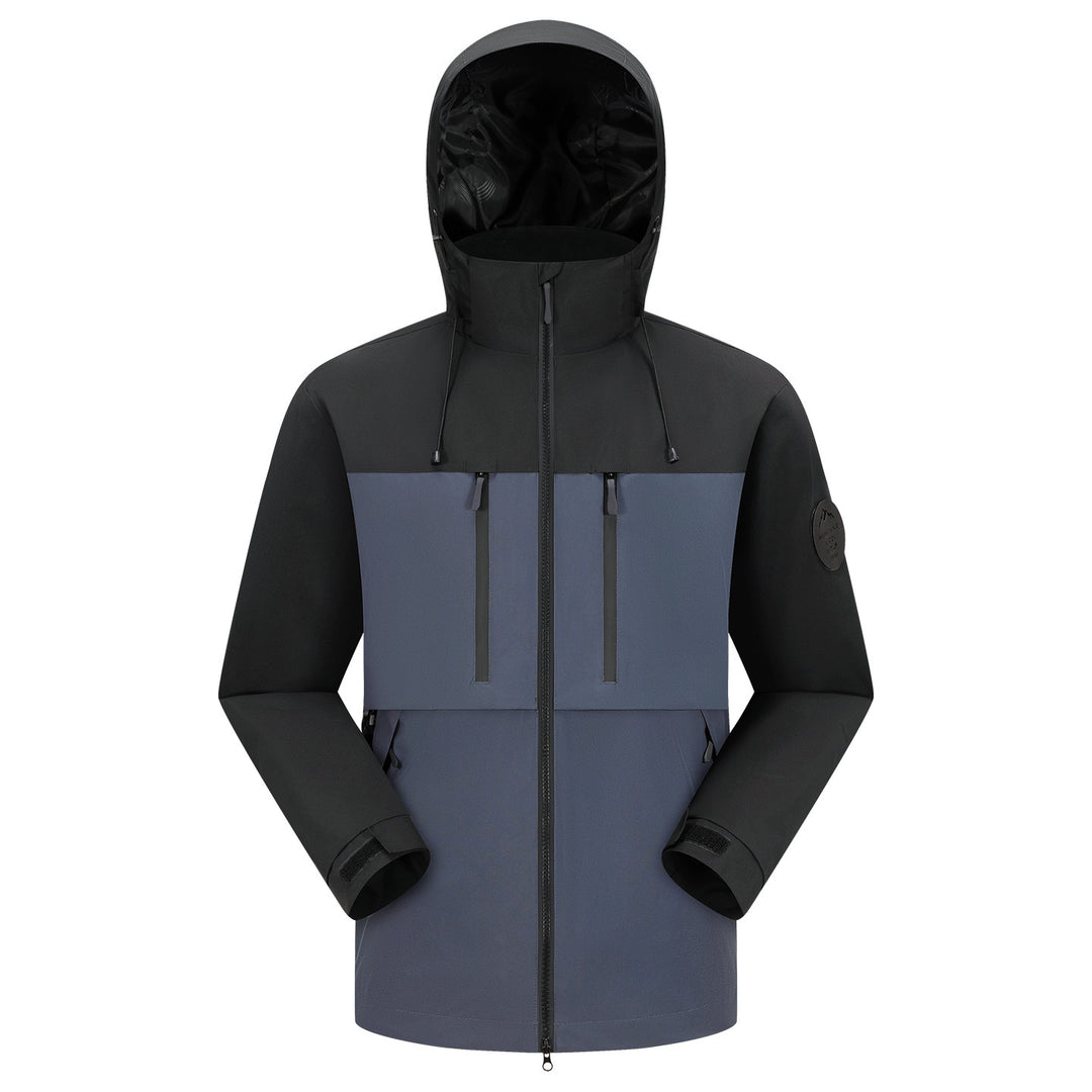 Herren Wasserdichte atmungsaktive Softshell Outdoorjacke mit verstellbarer Kapuze Drune