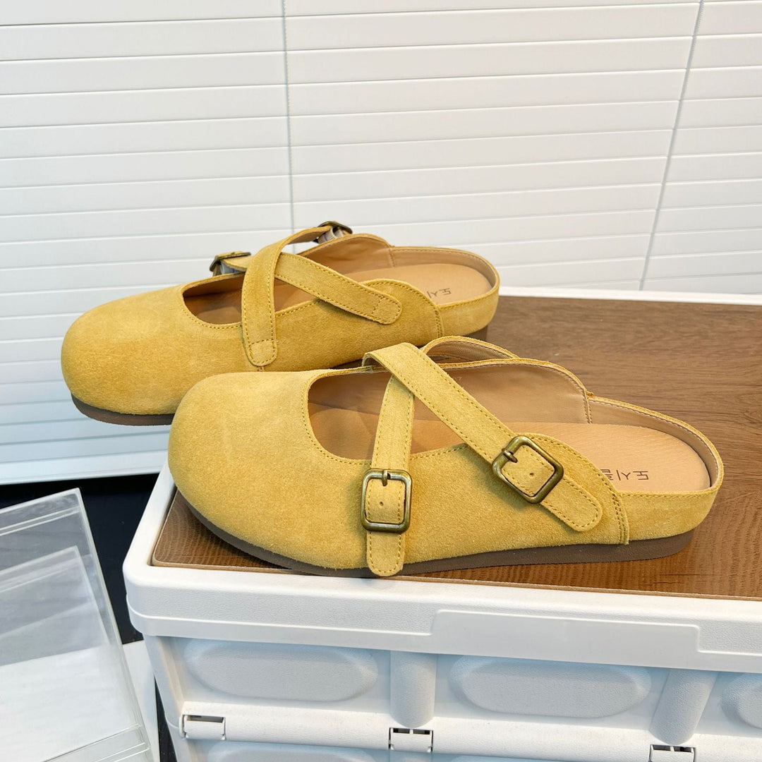 Damen Clogs mit elegantem Kreuzriemen und rutschfester Sohle Drune