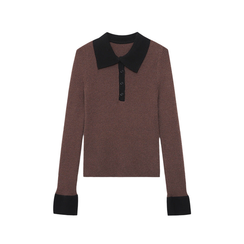Damen Langarm-Pullover mit strukturiertem Rippdesign und hochwertiger Knopfleiste Drune