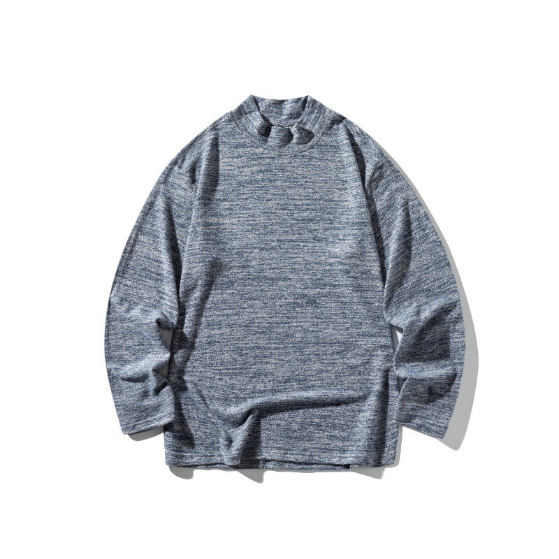Unisex Feinstrick-Mockneck-Pullover mit melierter Struktur und relaxed Fit Drune