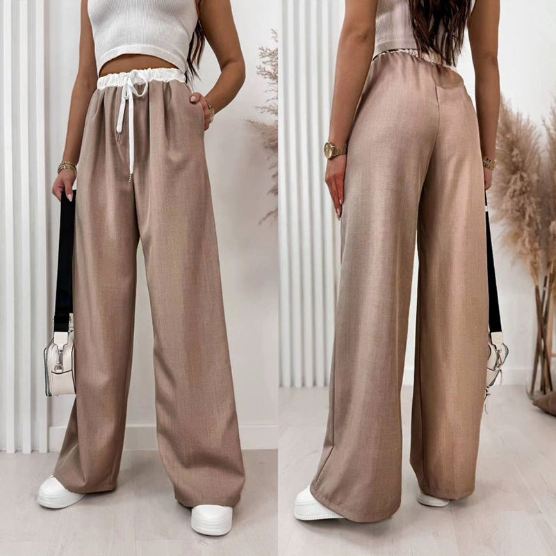 Damen Leichte Sommerhose mit elastischem Bund und seitlichen Taschen Drune