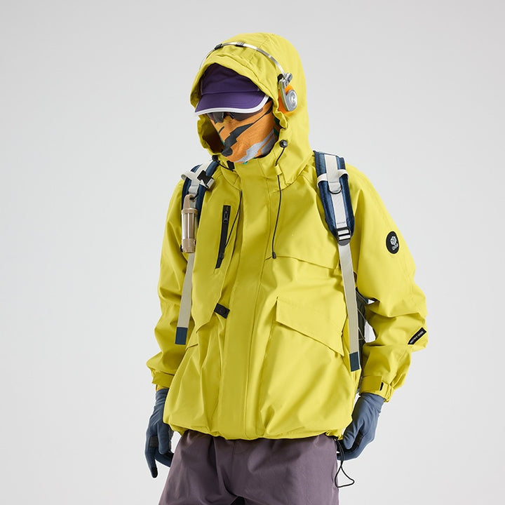 Herren Multifunktionale Wetterfeste Hybridjacke mit Mesh-Belüftung verdecktem Reißverschluss & Utility‑Taschen Drune