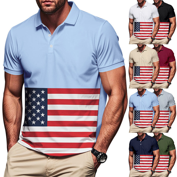 Herren Poloshirt mit Flaggenmuster Drune