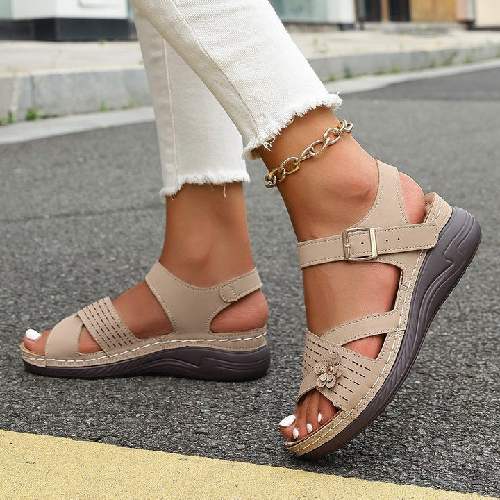 Damen Elegante Sandalen mit verstellbaren Riemen und ergonomischem Fußbett Drune