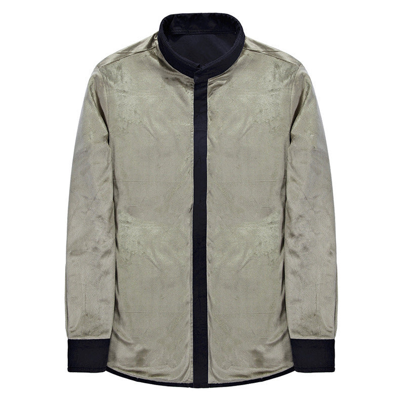 Herren Overshirt-Hemdjacke mit Sherpa-Innenfutter und Brustpattentaschen Drune