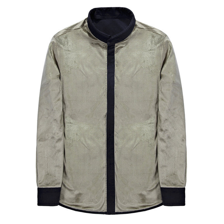 Herren Overshirt-Hemdjacke mit Sherpa-Innenfutter und Brustpattentaschen Drune